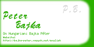 peter bajka business card