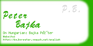 peter bajka business card
